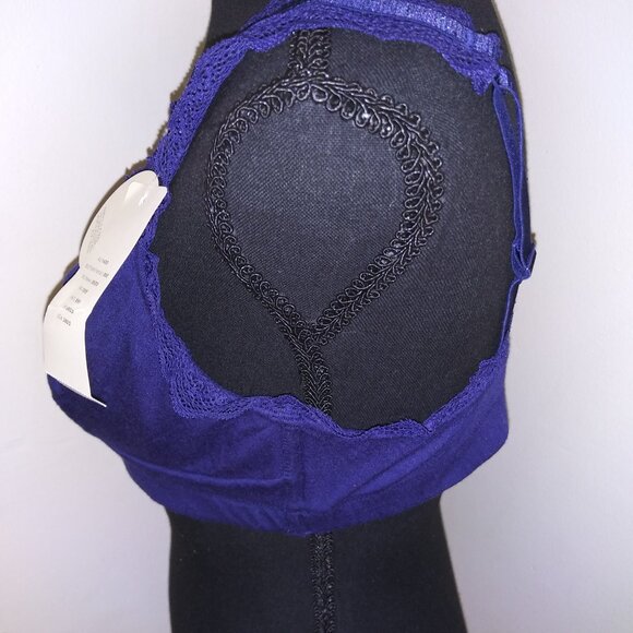 Parfait Navy Blue Wire Free Lace Stretch Bralette 38DD P5641 New/Tags - Picture 6 of 11